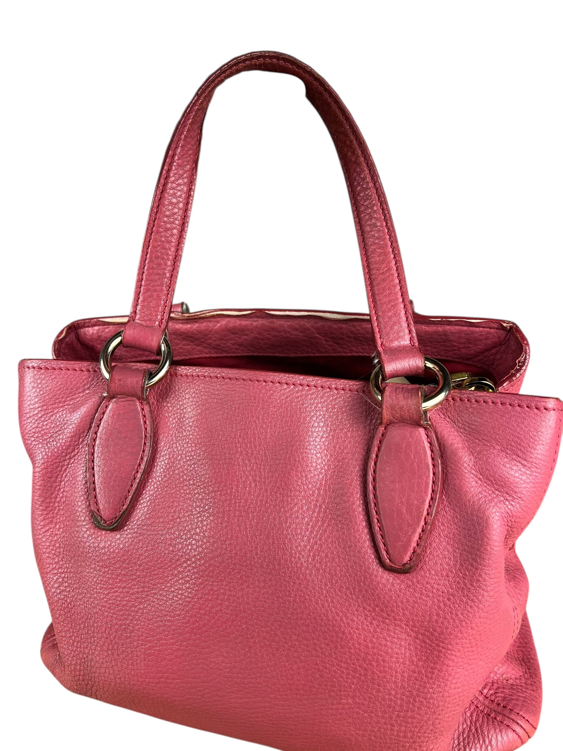Miu Miu Pink Leather 2Way Tote Bag