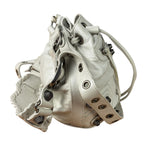 Balenciaga White Leather Le Cagole Bucket Shoulder Bag