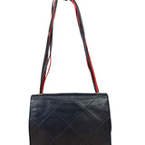 Chanel Vintage Navy/Red Quilted Leather Flap Bag 1989