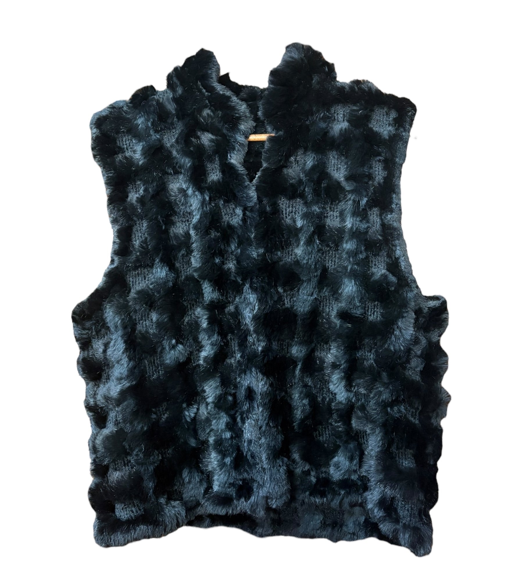 Vintage Black Rabbit Fur Vest