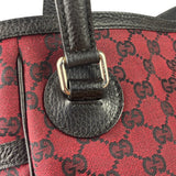Gucci Red/Black Leather Trim GG Full Moon Tote