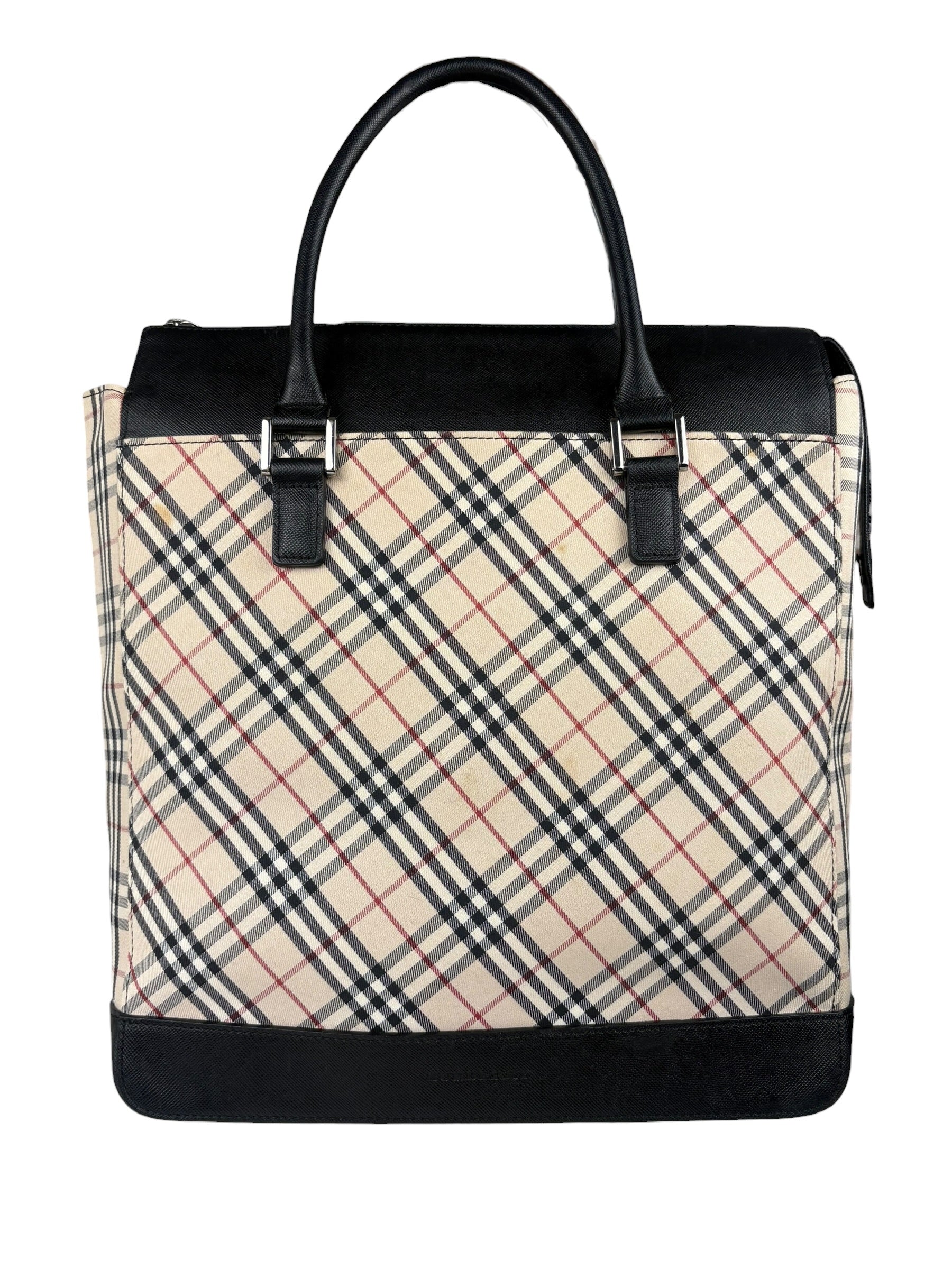 Burberry Beige Canvas Nova Check Tote Bag
