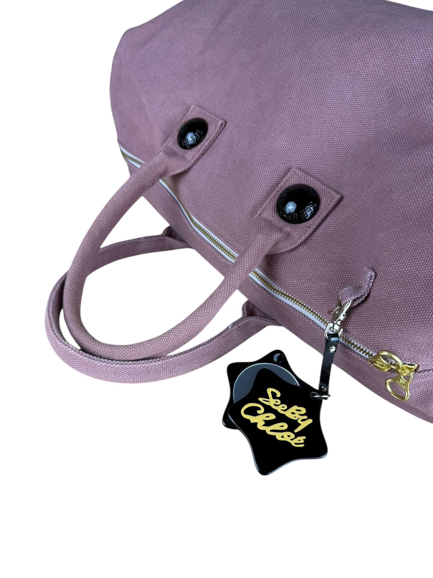 See By Chloé Purple Canvas Weekender Bag