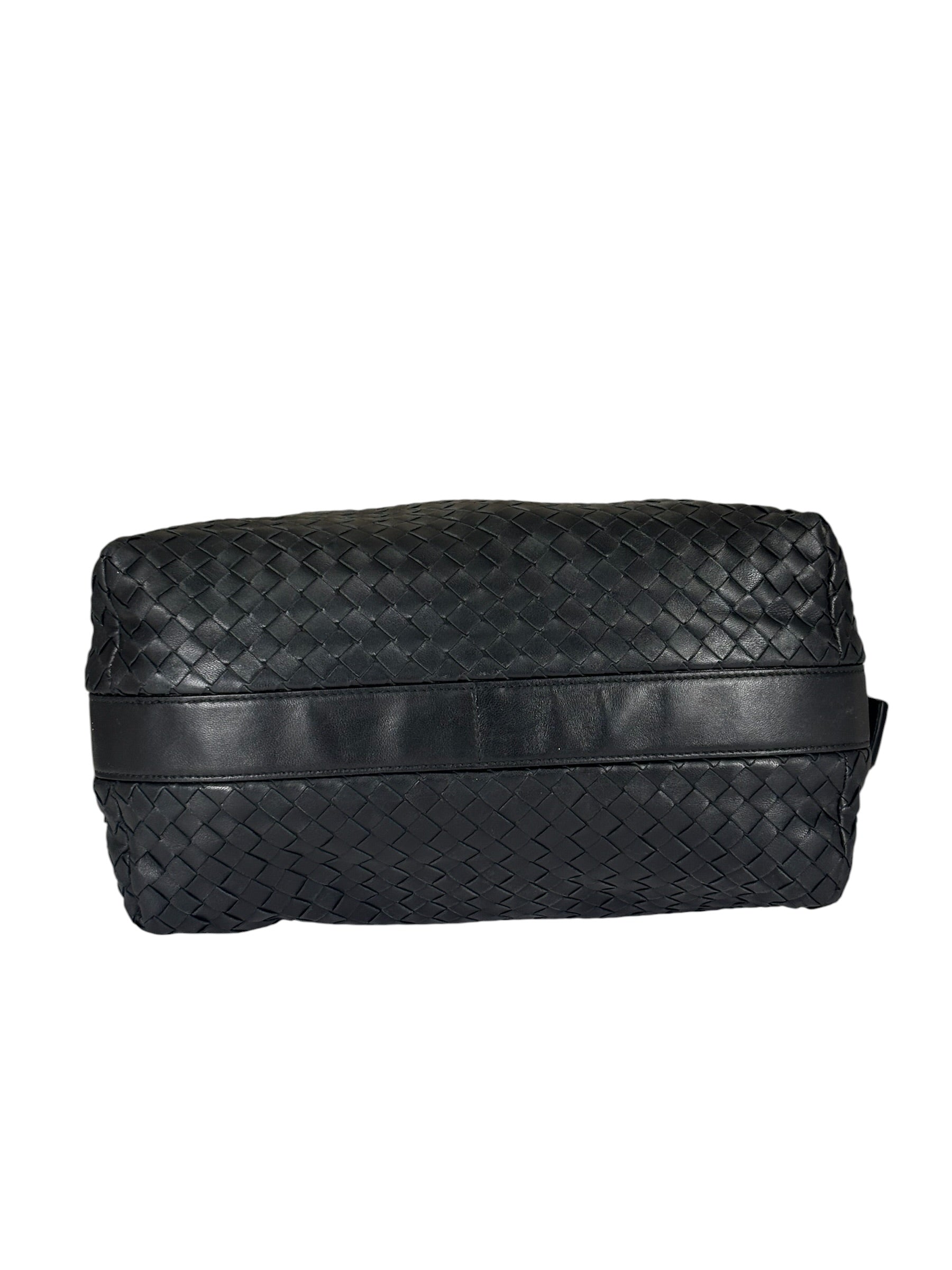 Bottega Veneta Black Intrecciato Woven Hobo Bag