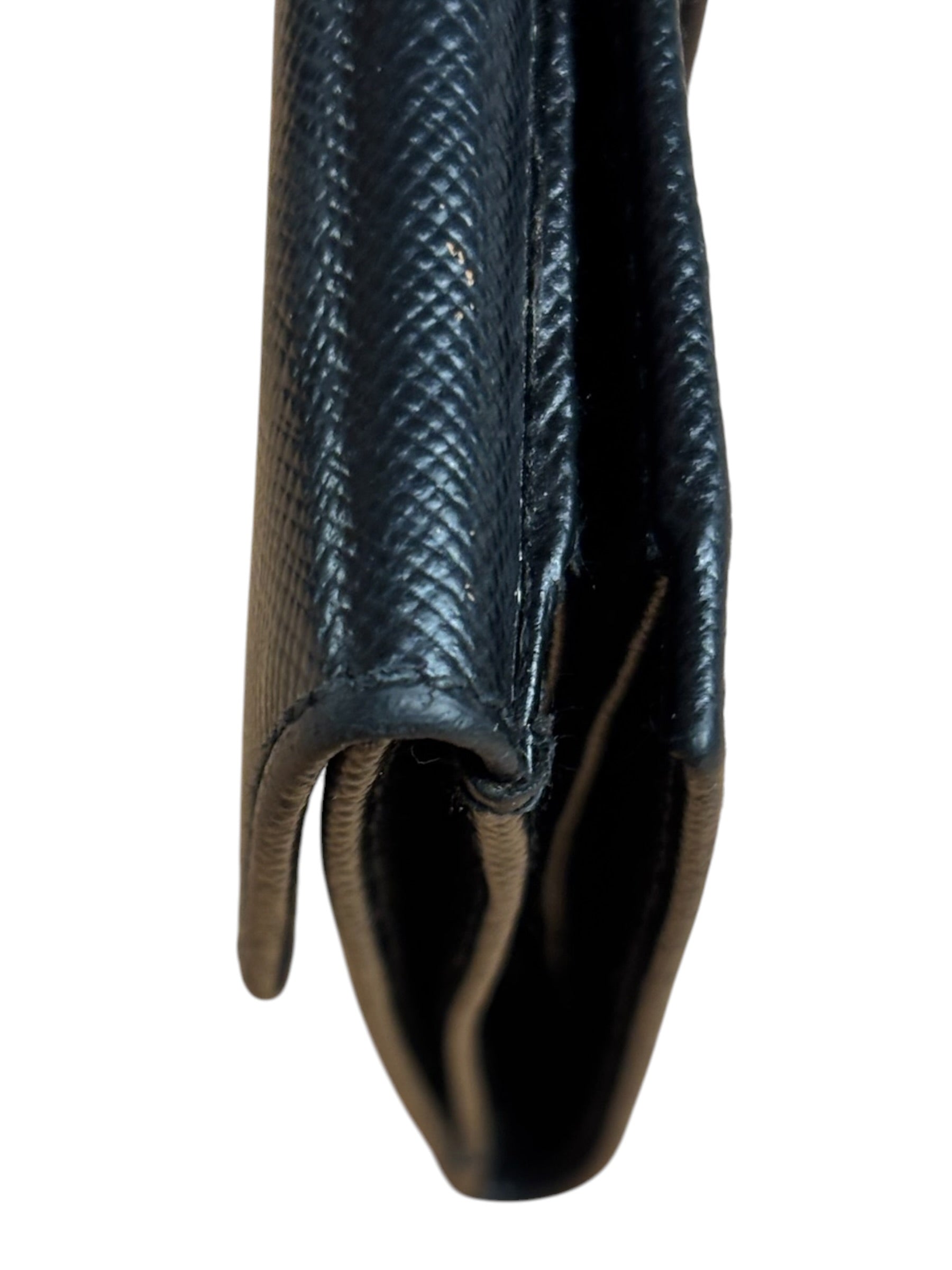 Prada Black Saffiano Leather Compact Wallet