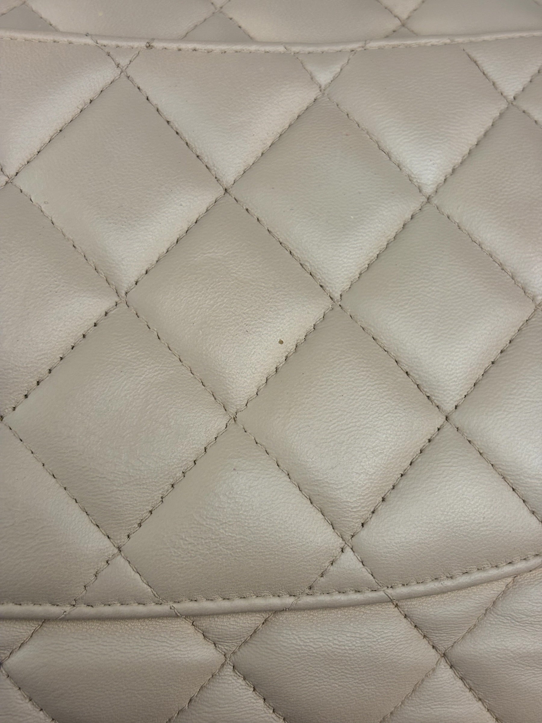 Chanel Beige Clair Jumbo Classic Flap Shoulder Bag 1990