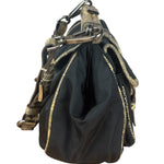 Prada Vintage Tessuto Lucertola Black Lizard Shoulder Bag