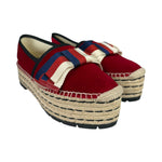 Gucci Red Velvet Pilar Platform Espadrilles