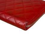 Chanel Red Quilted Leather Long Organizer Wallet 2010