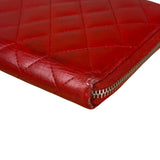 Chanel Red Quilted Leather Long Organizer Wallet 2010