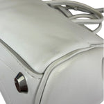 Balenciaga White Leather Bel Air Carry All Handbag