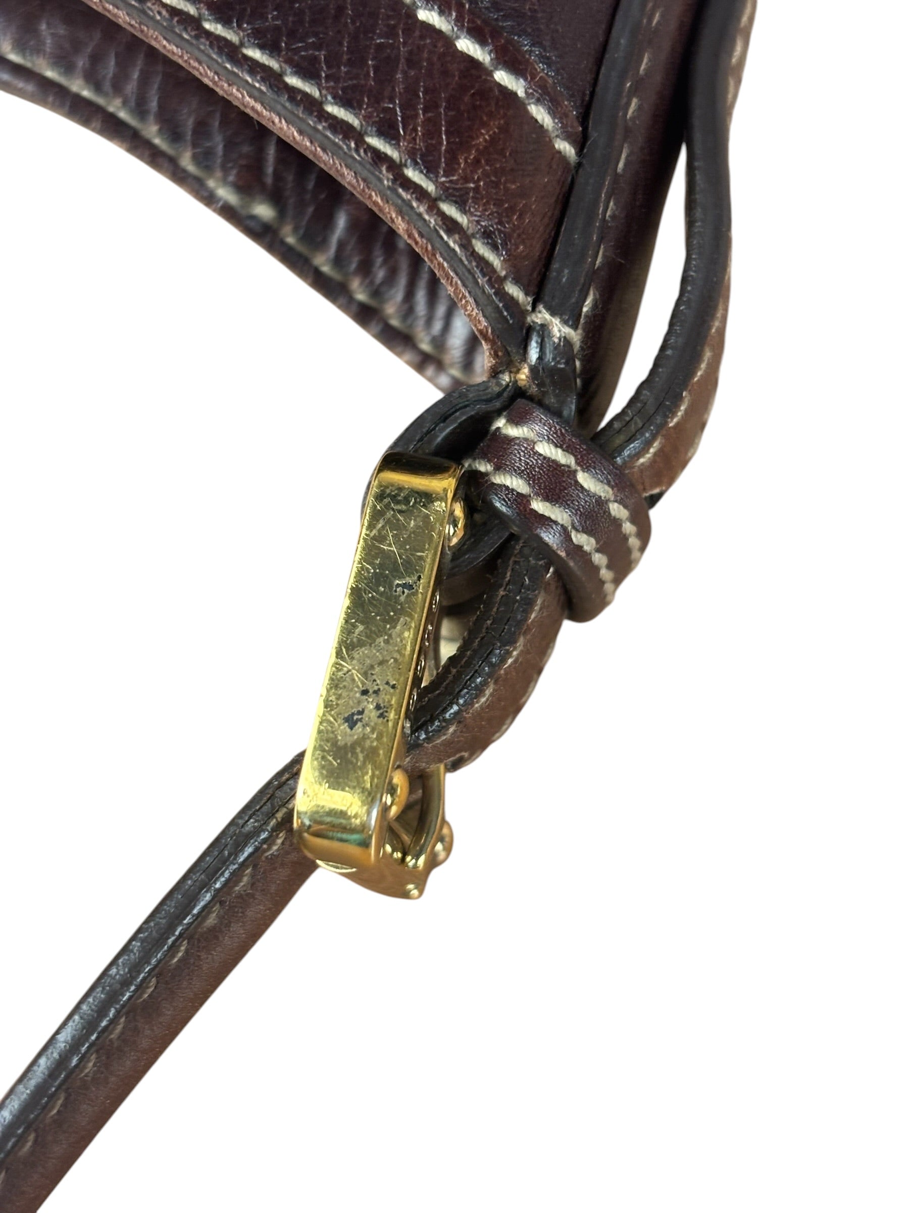 Gucci Brown Web Britt Hobo Leather Shoulder Bag