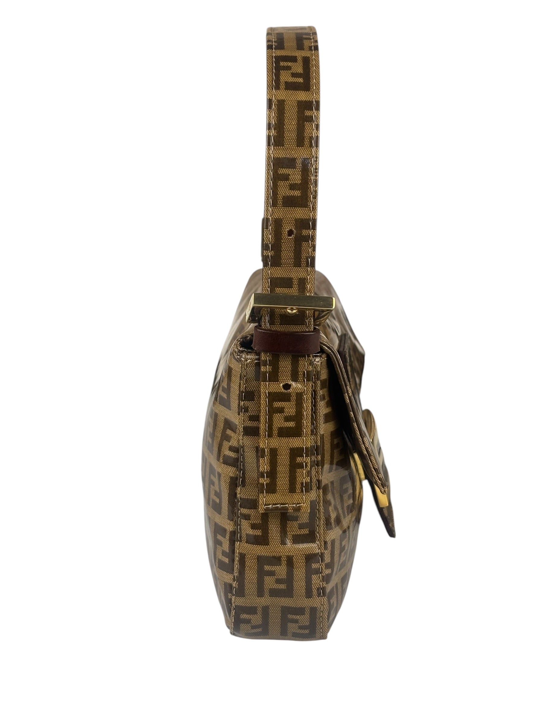 Fendi FF PVC Coated Sequin Buckle Baguette