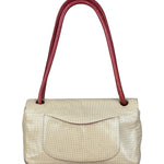 Chanel Beige Perforated Leather CC Flap Bag 2001