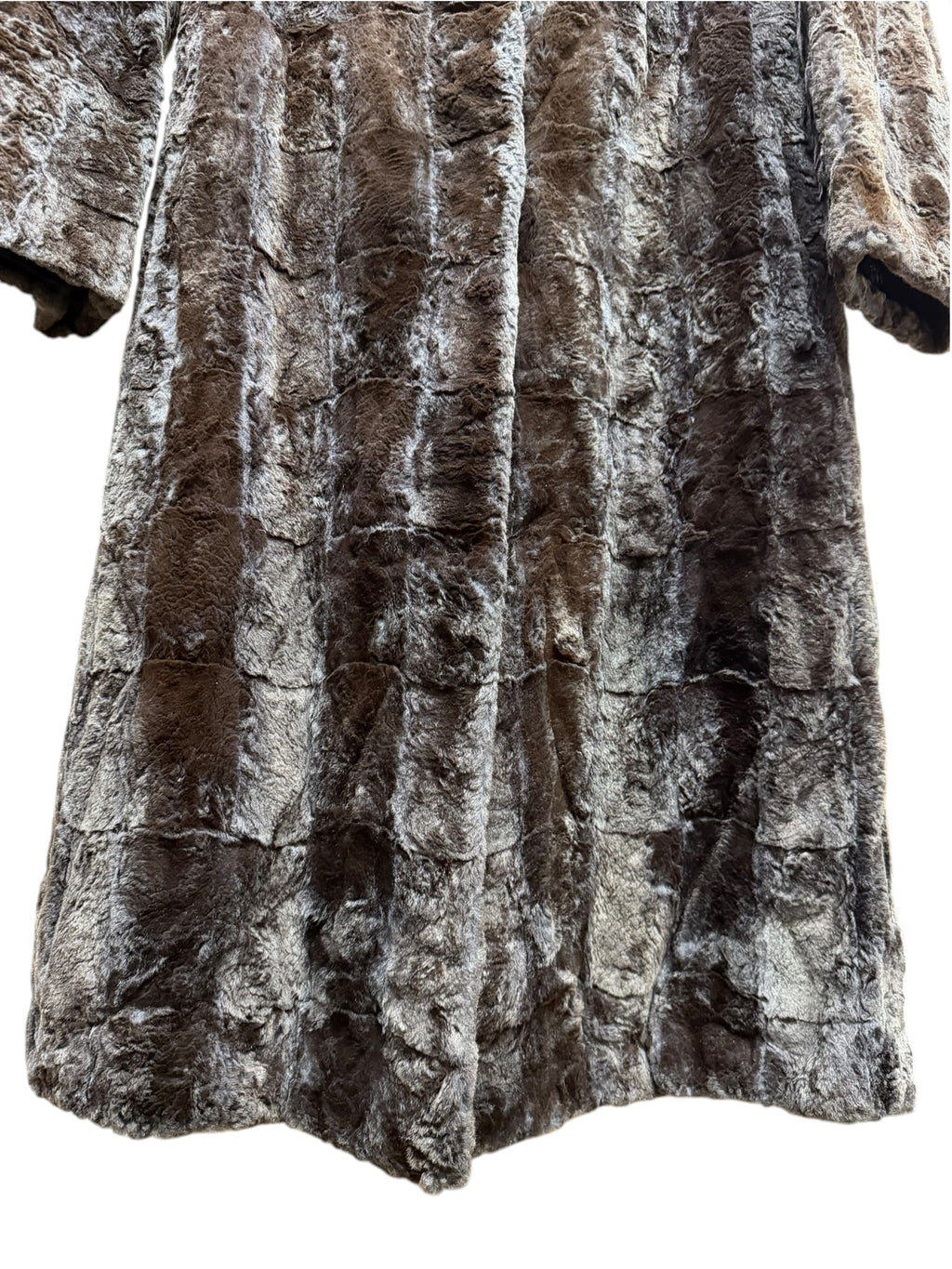 Vintage Emba Brown Mink Trim Persian Lamb Fur Long Coat