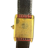 Cartier Tank White Roman Dial Red Strap 1970's