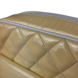 Chanel CC Patent Quilted Yellow Camera Bag 1991