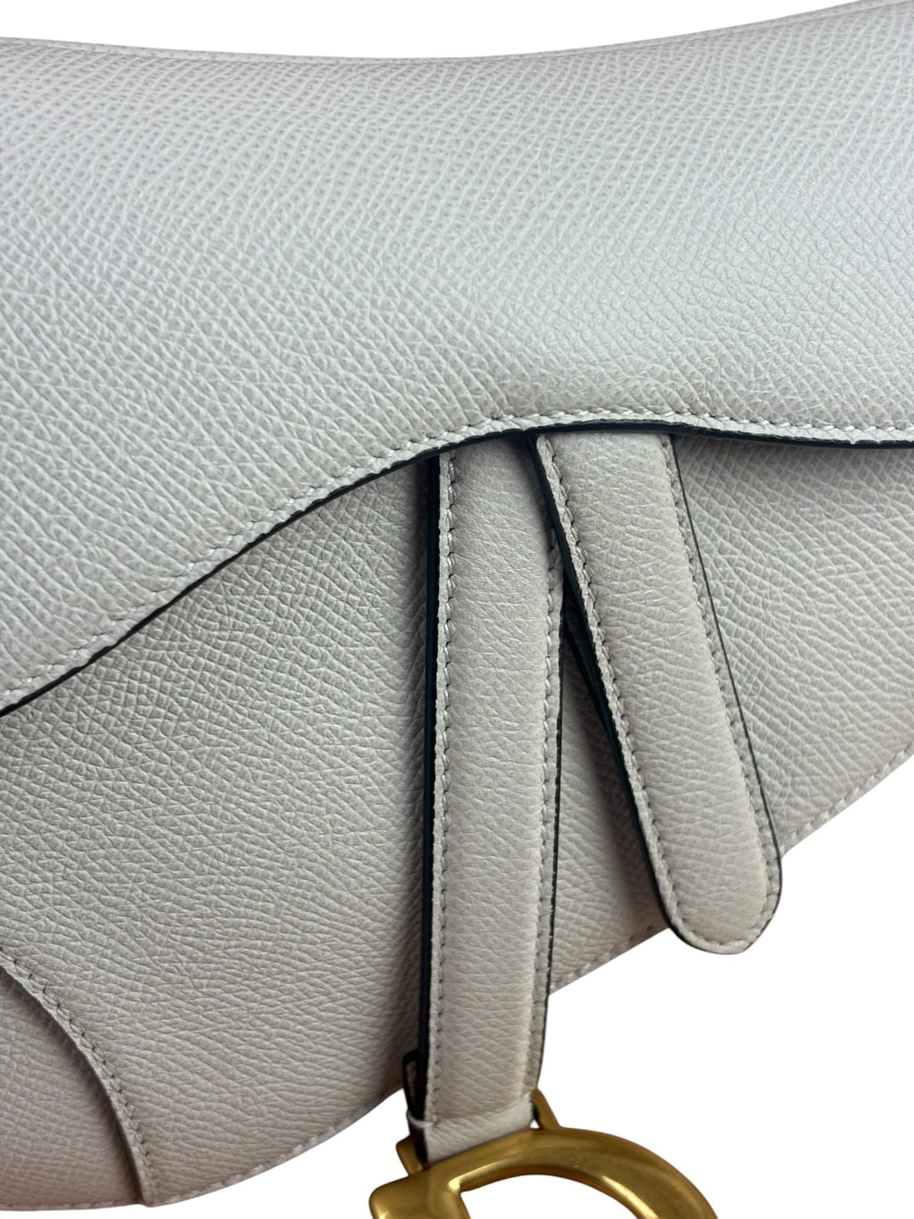 Christian Dior White Leather Saddle Handbag