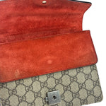 Gucci Beige/Red Leather/Suede Trim GG Supreme Dionysus Small Shoulder Bag
