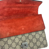 Gucci Beige/Red Leather/Suede Trim GG Supreme Dionysus Small Shoulder Bag