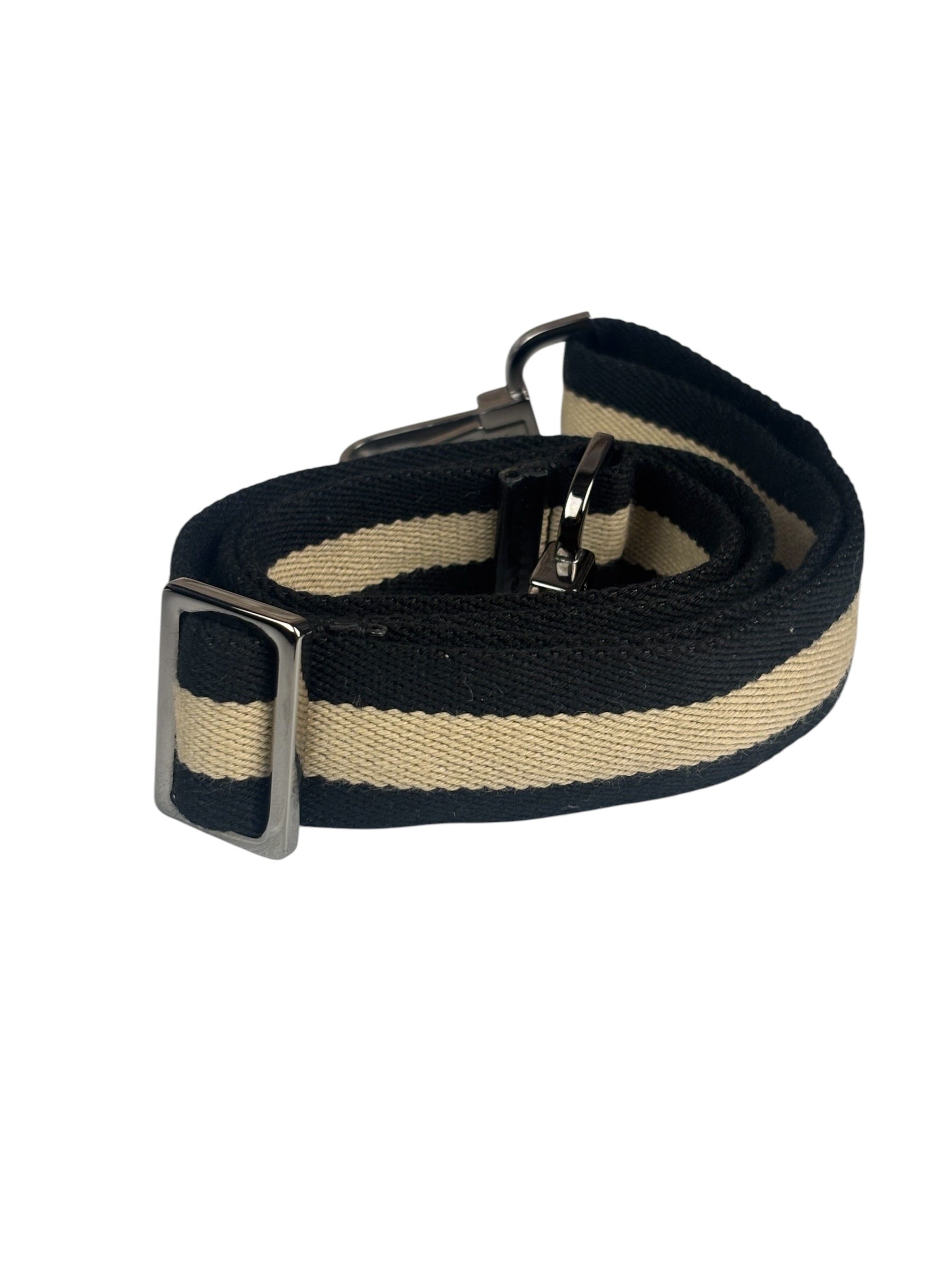 Gucci Black Leather Trim Belted Tote