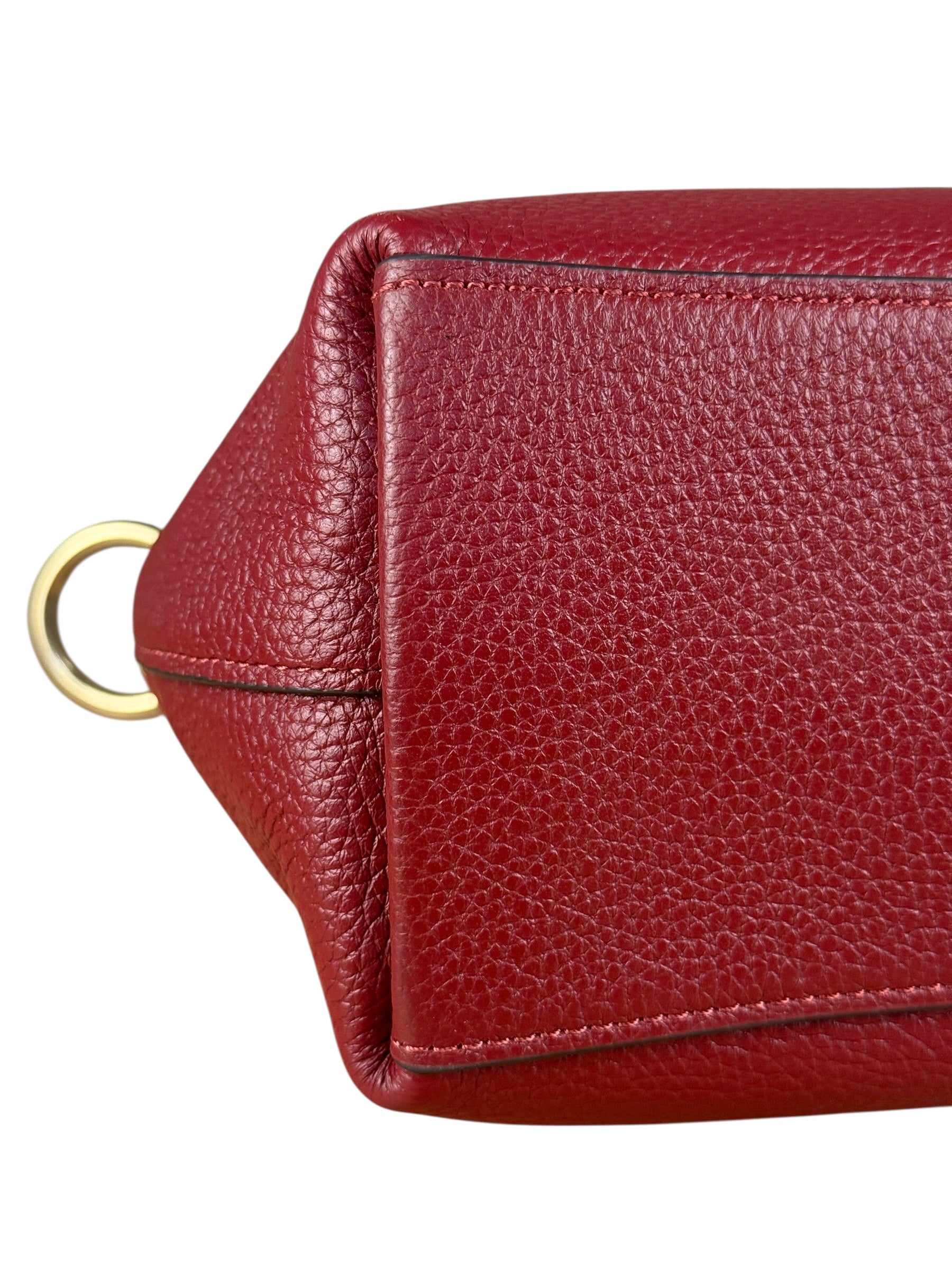 Coach Maroon Pebbled Leather Remi 2Way Bag