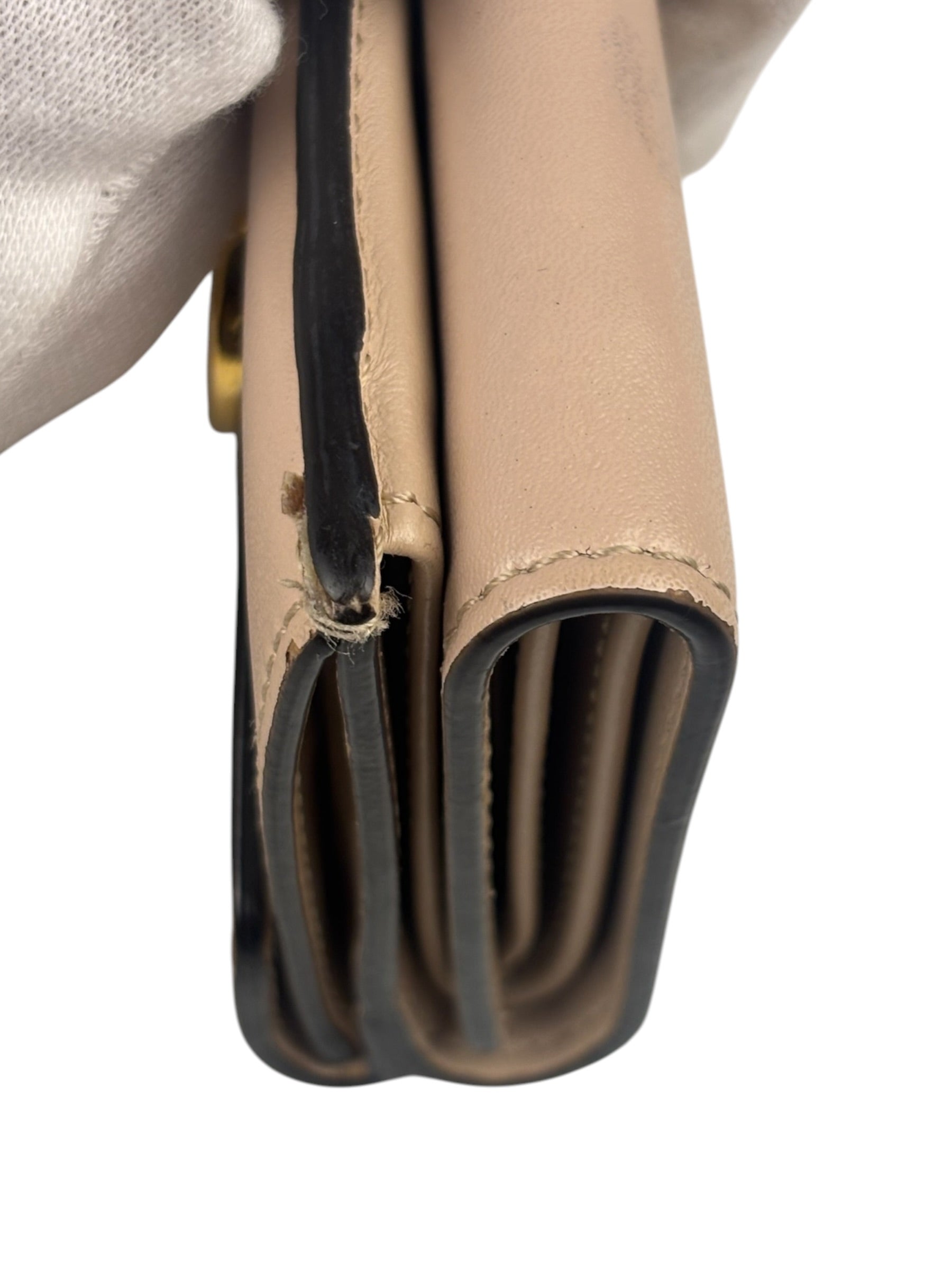 Fendi F Nude Pink Micro Trifold Wallet