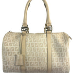 Fendi Vintage Beige Zucca Mini Boston Bag