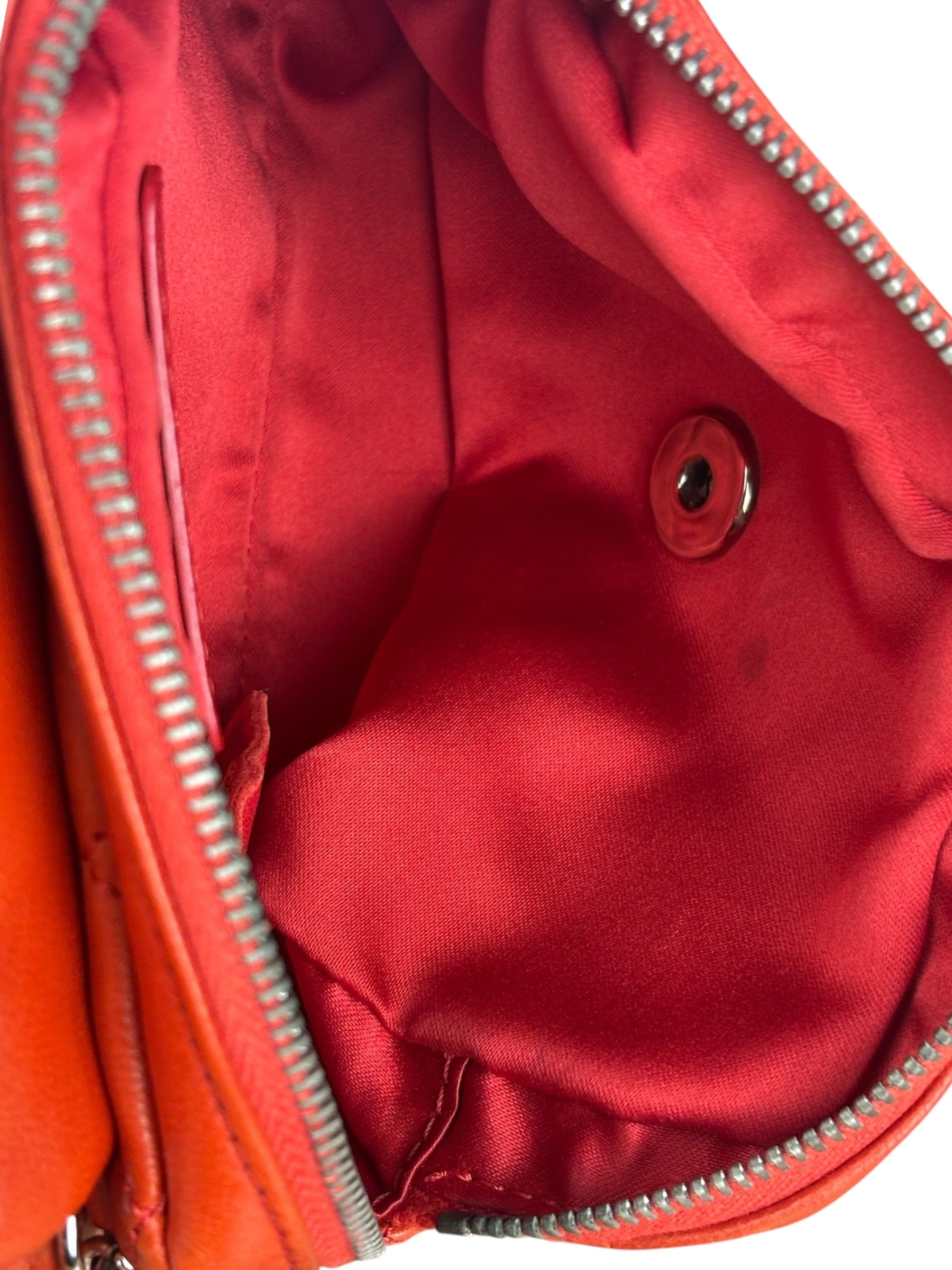 Chanel Red Quilted Mini Flap Wallet on Chain Bag 2011
