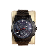Gucci Black G-Timeless Chronograph Navy Blue Dial 126.2 Quartz YA126258