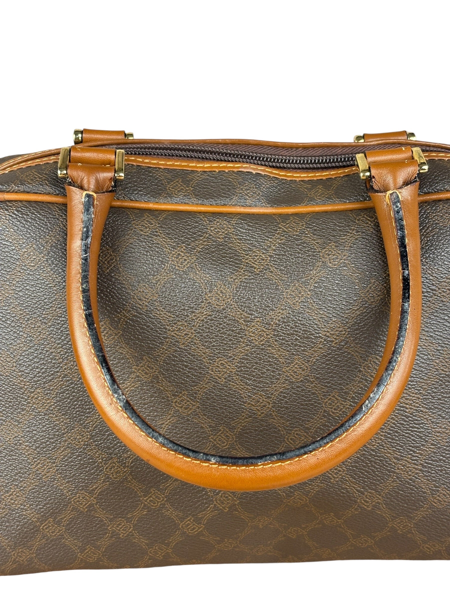 Bally Vintage Leather Coated Monogram Handbag