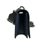 Alexander McQueen Denim Jeweled Knuckle Shoulder Bag