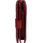 Bottega Veneta Red Leather Nappa Intercciato French Compact Wallet
