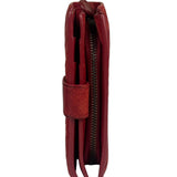 Bottega Veneta Red Leather Nappa Intercciato French Compact Wallet