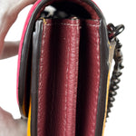 Coach Colorblock Leather Jade Wallet On Chain