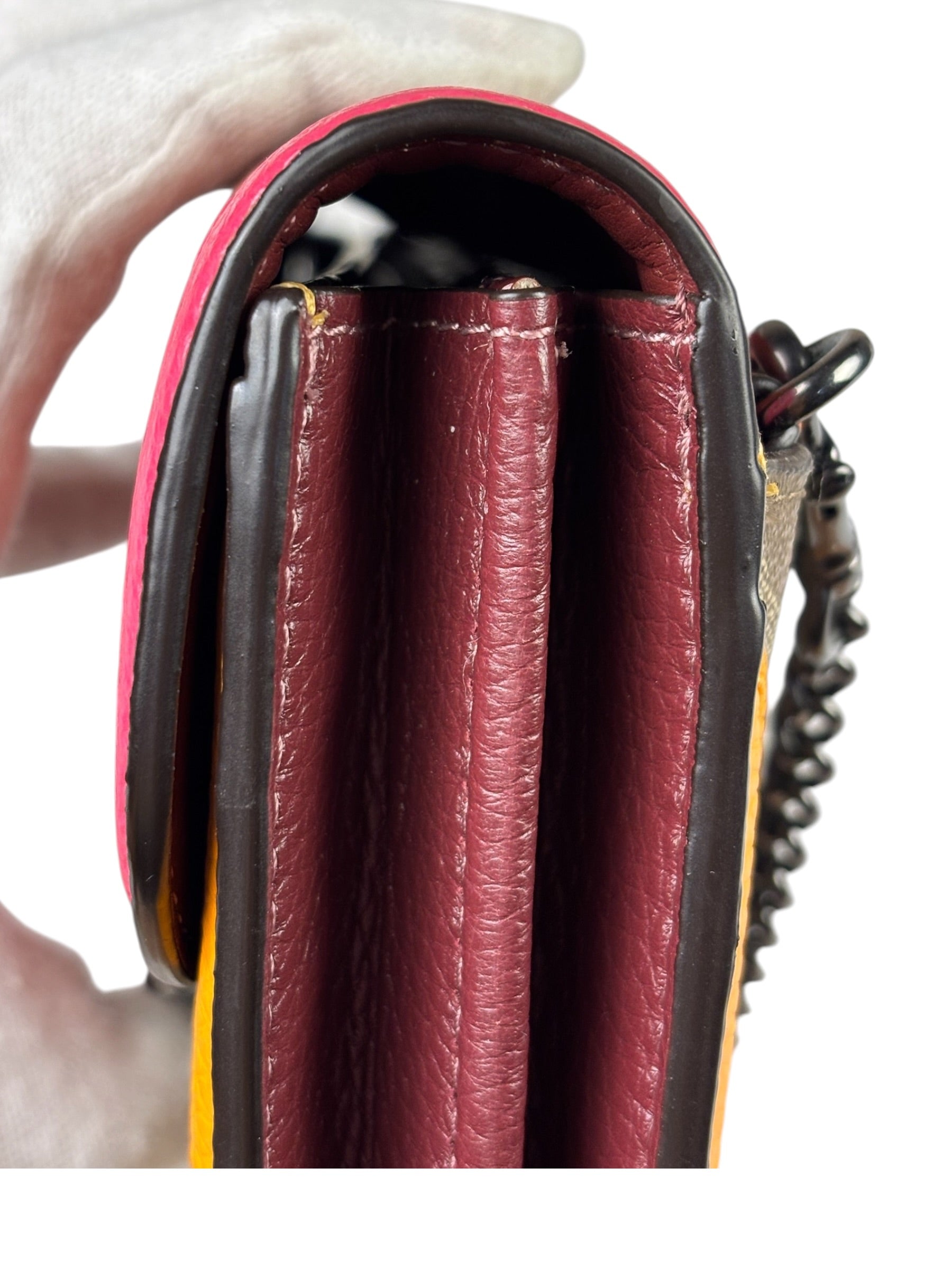 Coach Colorblock Leather Jade Wallet On Chain