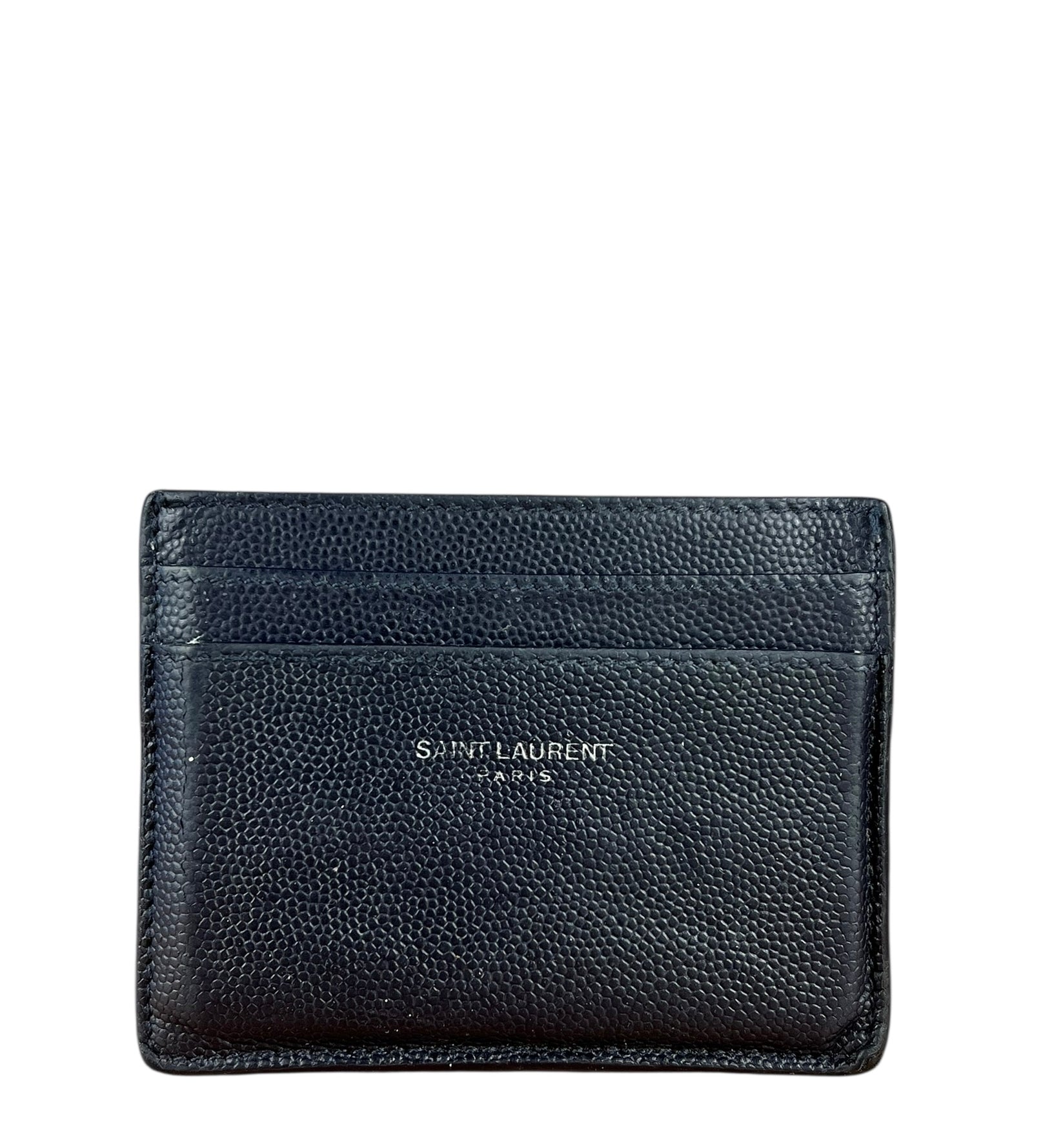 Yves Saint Laurent Leather Cardholder Navy Blue