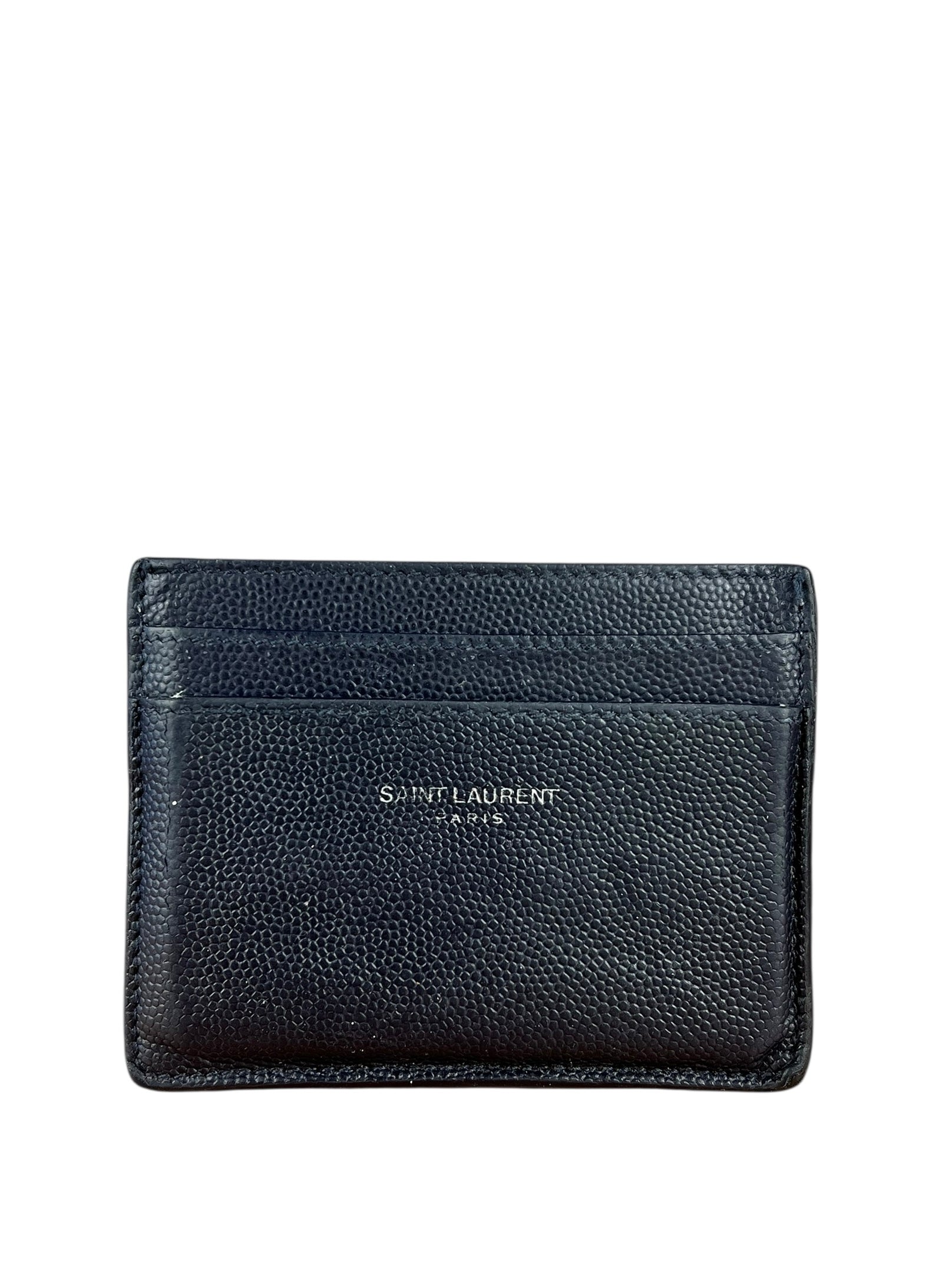 Yves Saint Laurent Leather Cardholder Navy Blue