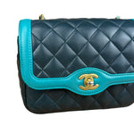 Chanel Quilted Mini Two-Tone Blue Day Flap Bag 2017