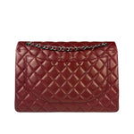 Chanel Burgundy Quilted Leather Jumbo Classic Double Flap Bag 2011