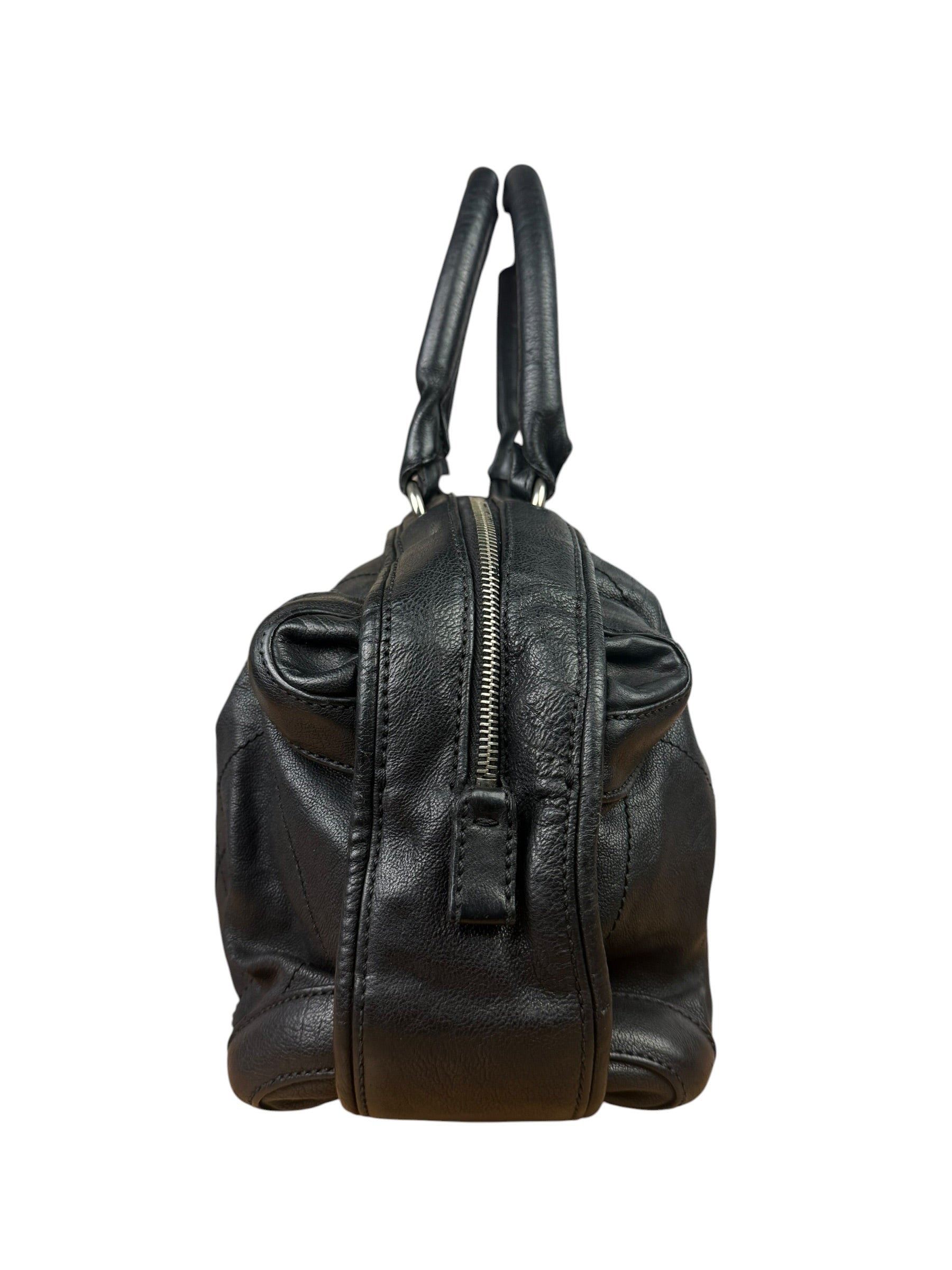 Chanel Black Quilted Leather Wild Stitch Handbag 2005