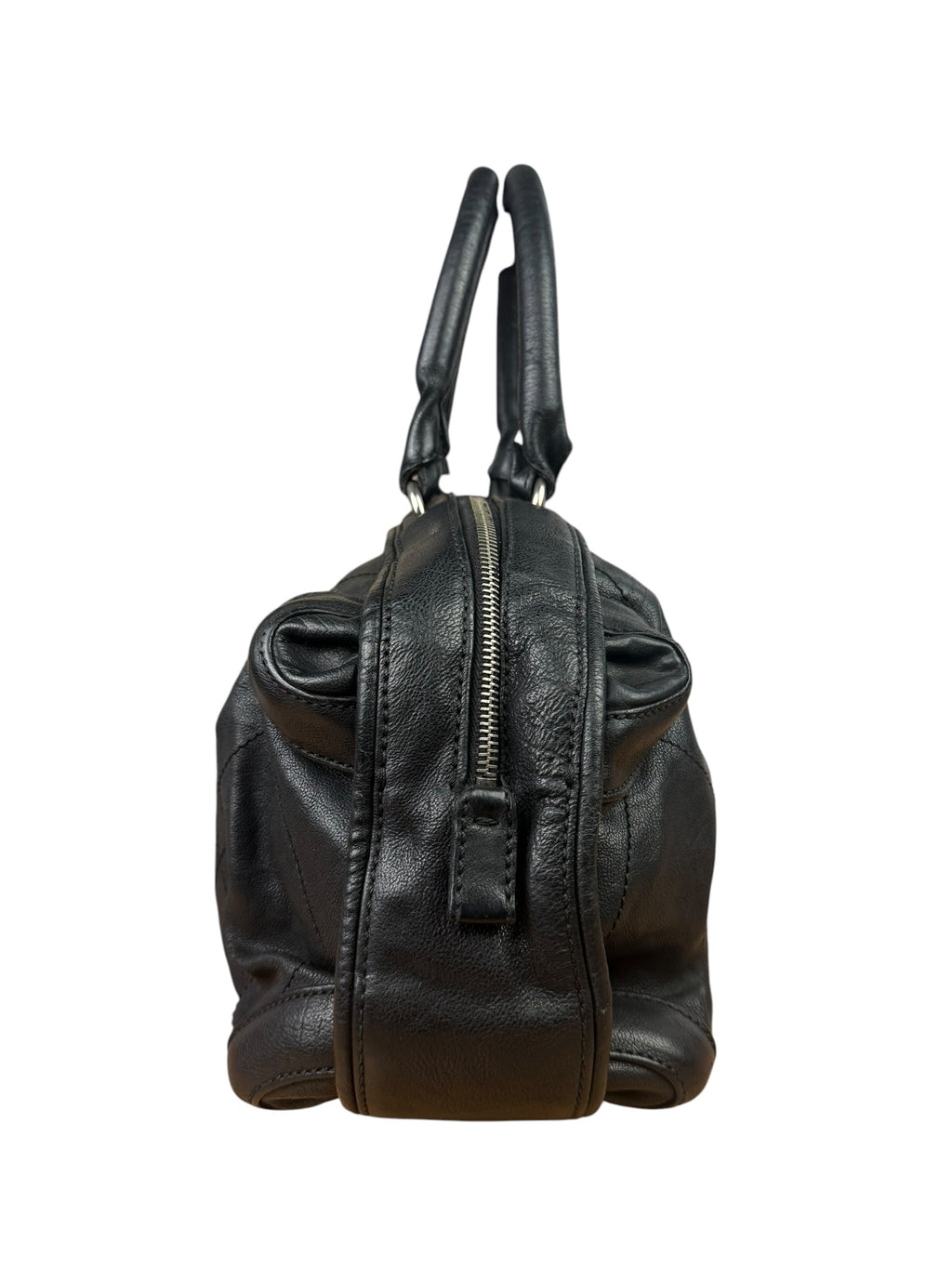 Chanel Black Quilted Leather Wild Stitch Handbag 2005