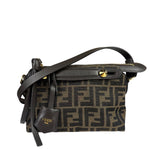 Fendi Brown Leather Trim Zucca By The Way Soft Mini Crossbody