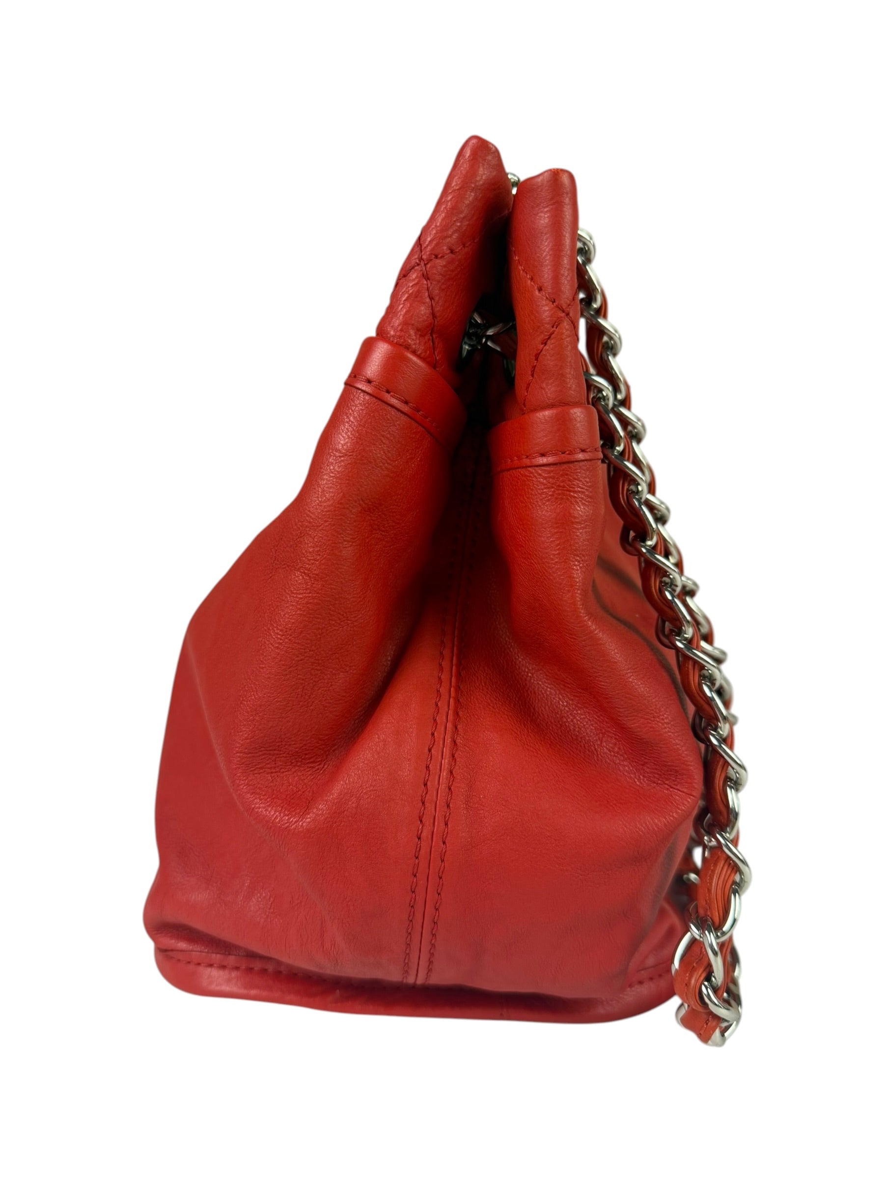 Chanel Red Quilted Leather Natural Beauty Chain Tote 2010