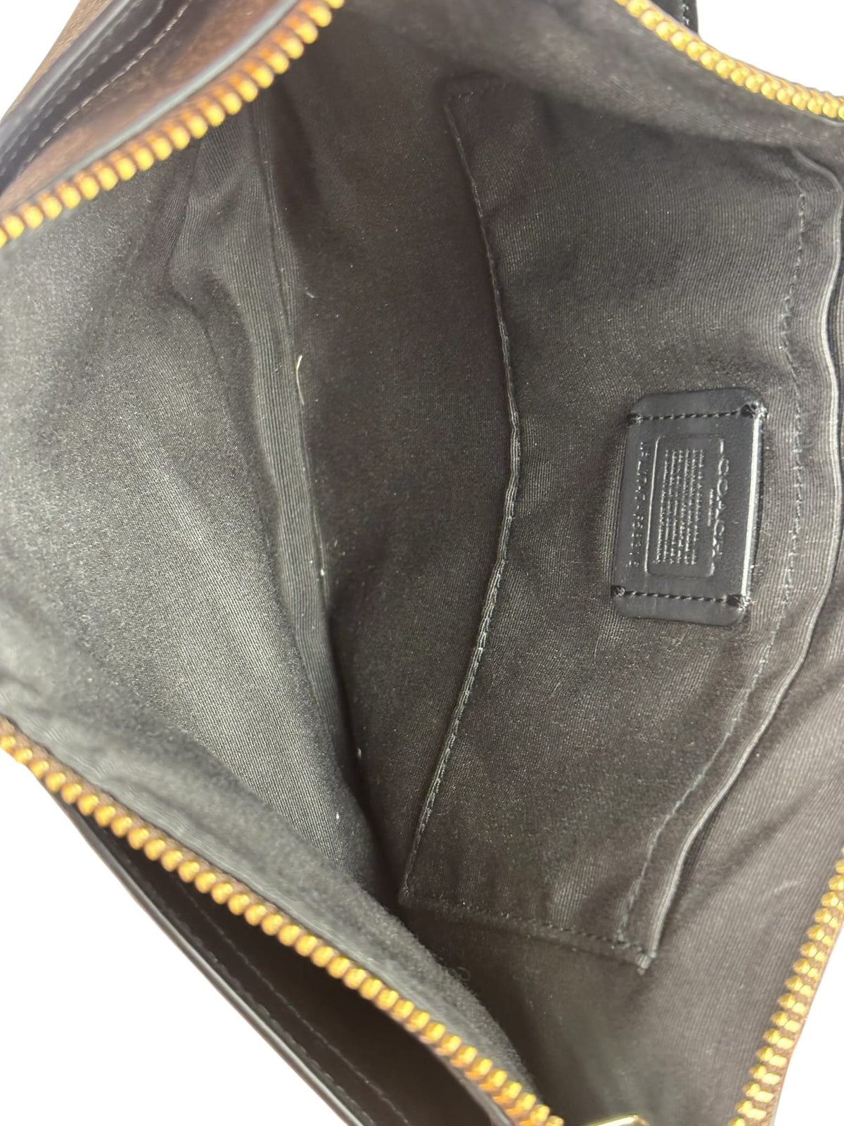 Coach Brown Leather Signature East-West Pop-Up Crossbody Bag