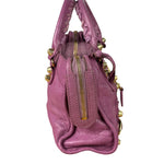 Balenciaga Purple Leather Velo Moto Two-Way Bag