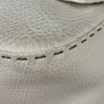 Fendi White Leather Selleria Baguette