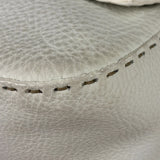 Fendi White Leather Selleria Baguette