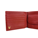 Rolex Red Leather Bifold Wallet