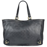 Gucci Black Leather GG Supreme D-Ring Abbey Tote
